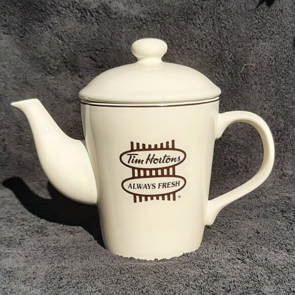 Tim Hortons 2 Cup Tea Pot White Always Fresh No Box - Picture 3 of 10